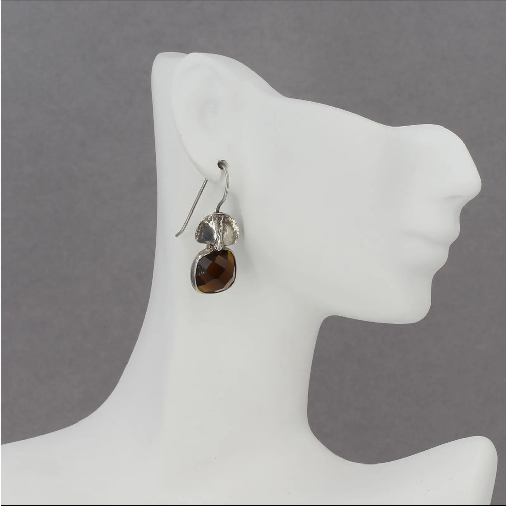 Silpada Rare Sterling Smokey Quartz Drop Earrings